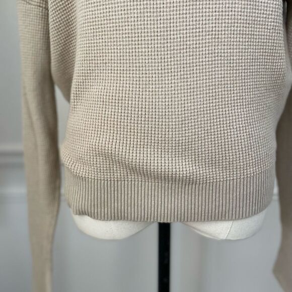 Splendid Beige Light Tan Thermal Open Back Dolman Cut Top M - Picture 4 of 6